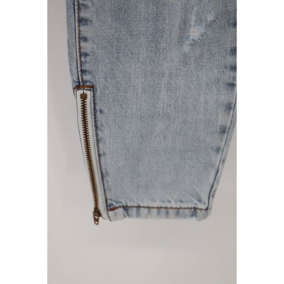 One Teaspoon Women's Size 26 Distressed Ripped Skinny‎ Leg Jeans Ankle Zip blue - Picture 2 of 12